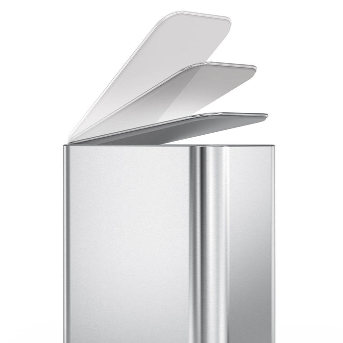simplehuman 5L Slim Stainless Steel Step Trash Can Brushed Silver