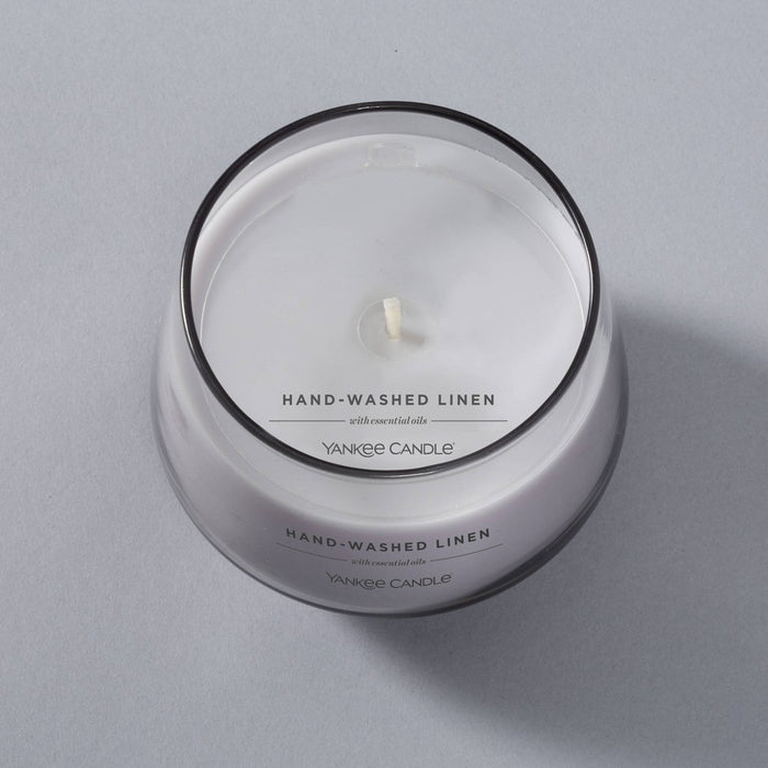 10oz Studio Glass Hand Washed Linen Candle Gray - Yankee Candle