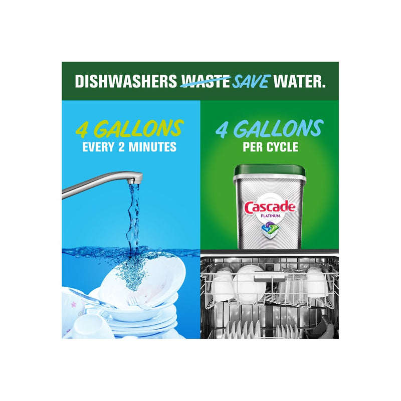 Cascade Fresh Scent Platinum ActionPacs Dishwasher Detergent + Oxi Fresh Cleaner Pods - 26.7oz/48ct