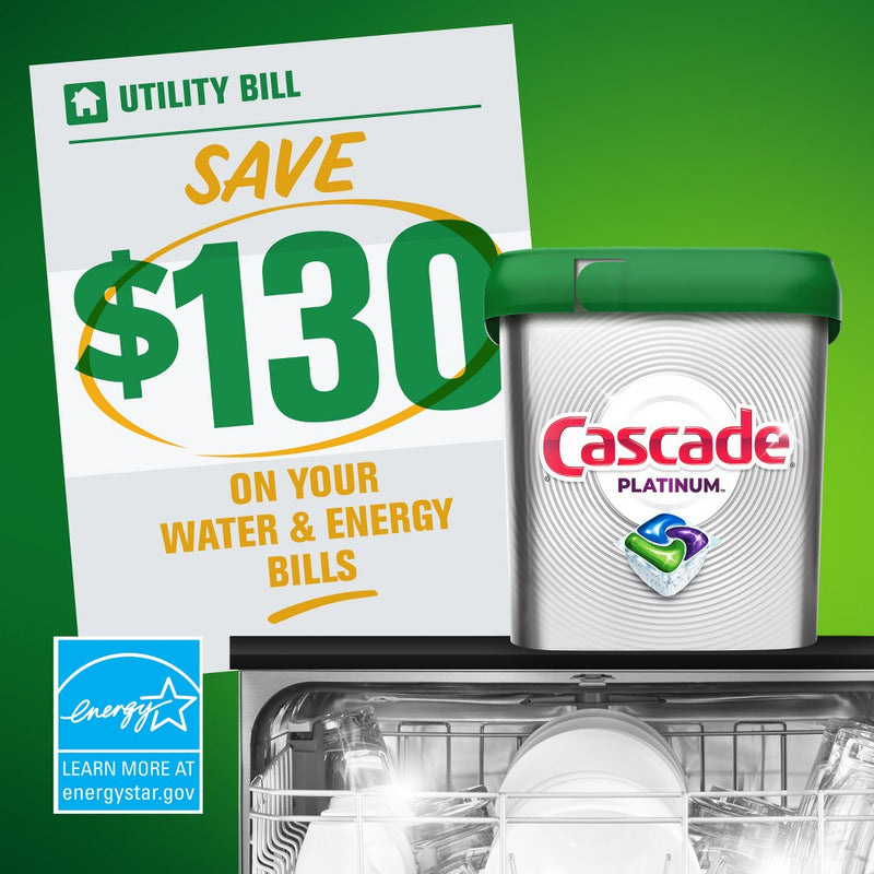 Cascade Fresh Scent Platinum ActionPacs Dishwasher Detergent + Oxi Fresh Cleaner Pods - 26.7oz/48ct