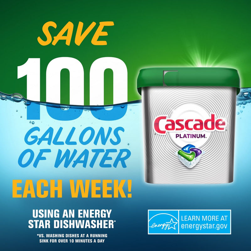 Cascade Fresh Scent Platinum ActionPacs Dishwasher Detergent + Oxi Fresh Cleaner Pods - 26.7oz/48ct