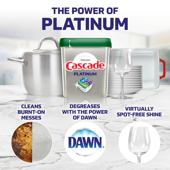 Cascade Fresh Scent Platinum ActionPacs Dishwasher Detergent + Oxi Fresh Cleaner Pods - 26.7oz/48ct