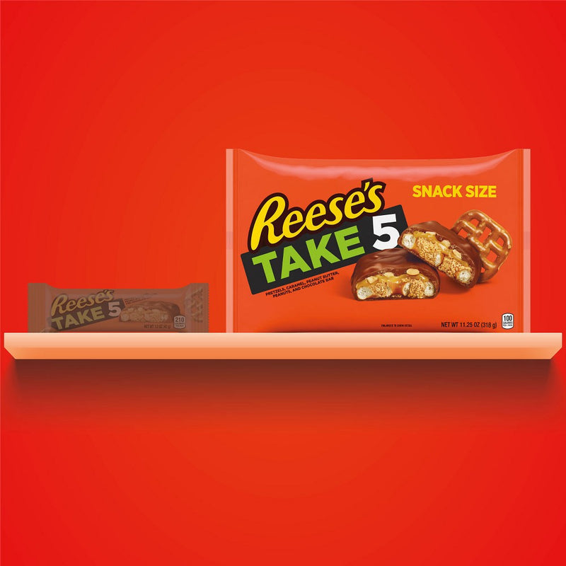 Reese's Take 5 Pretzel, Caramel, Peanut Butter, Chocolate Snack Size Candy Bars - 11.25oz