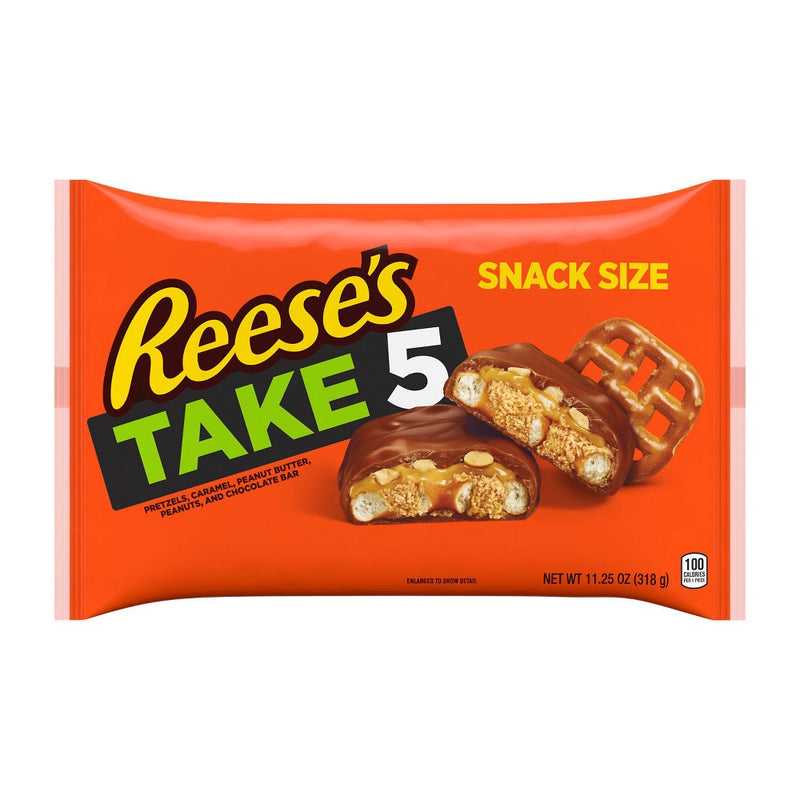 Reese's Take 5 Pretzel, Caramel, Peanut Butter, Chocolate Snack Size Candy Bars - 11.25oz