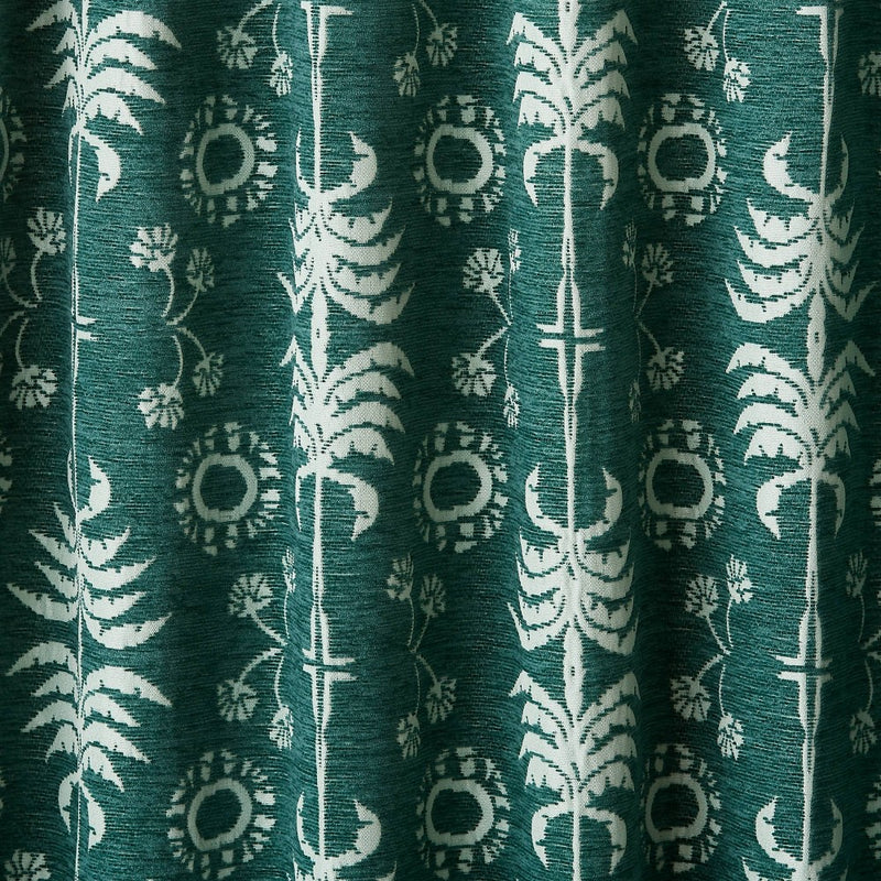 1pc 50"x84" Blackout Palm Frond Chenille Jacquard Window Curtain Panel Teal Green - Opalhouse designed with Jungalow]