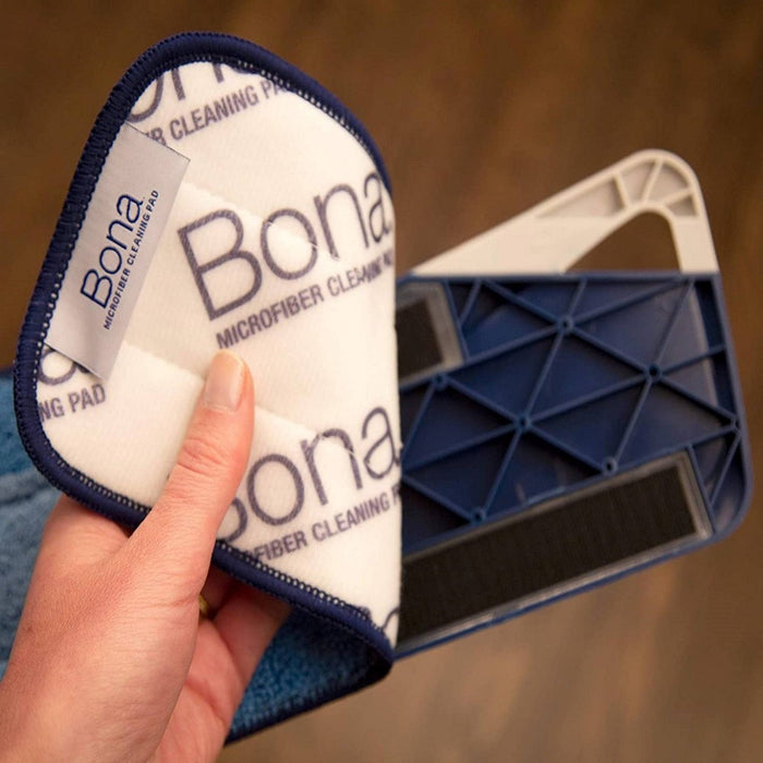 Bona Floor Mop Starter Kit - 2-in-1 Wet + Dry Floor Sweeping + Mopping - 1 Mop, 1 Reusable Sweeping Pad, 1 Reusable Mopping Pad