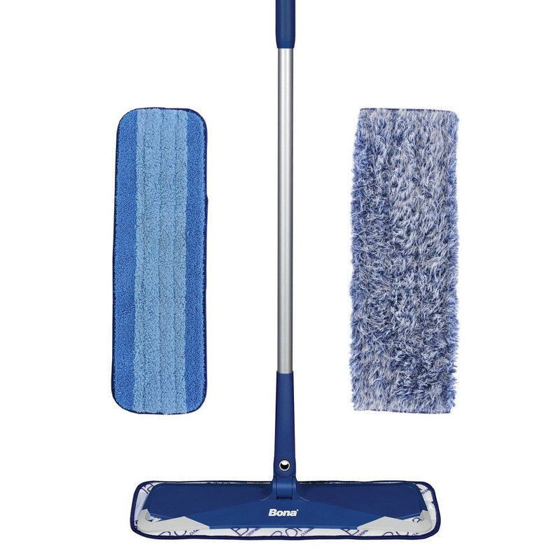 Bona Floor Mop Starter Kit - 2-in-1 Wet + Dry Floor Sweeping + Mopping - 1 Mop, 1 Reusable Sweeping Pad, 1 Reusable Mopping Pad (LOCAL PICKUP ONLY)