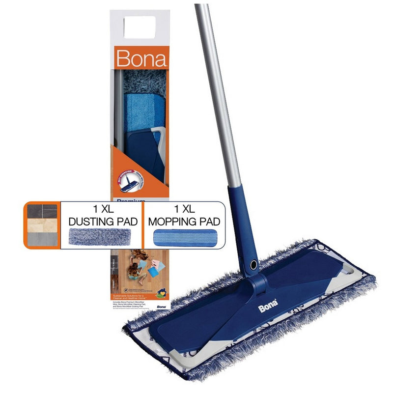 Bona Floor Mop Starter Kit - 2-in-1 Wet + Dry Floor Sweeping + Mopping - 1 Mop, 1 Reusable Sweeping Pad, 1 Reusable Mopping Pad (LOCAL PICKUP ONLY)