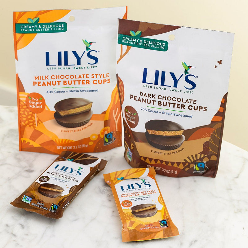 Lily's Dark Chocolate Peanut Butter No Sugar Added Cups - 3.2oz
