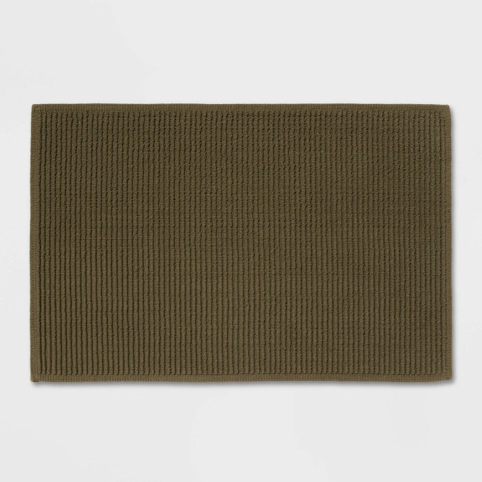 20"x30" Performance Plus Bath Mat Solid Dark Green - Threshold