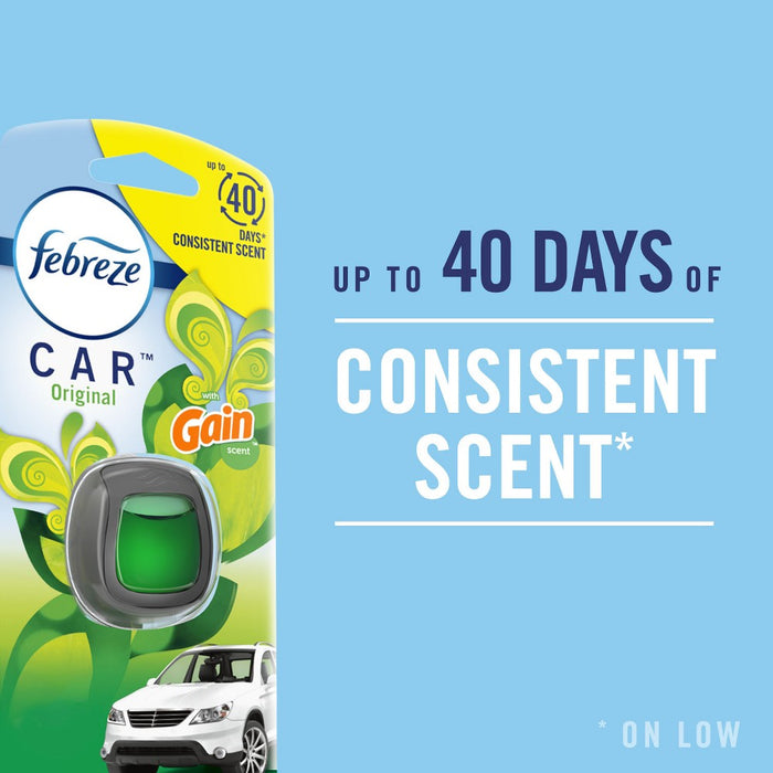 Febreze Car Vent Clip Air Freshener - Gain Scents - 0.195 fl oz/3pk