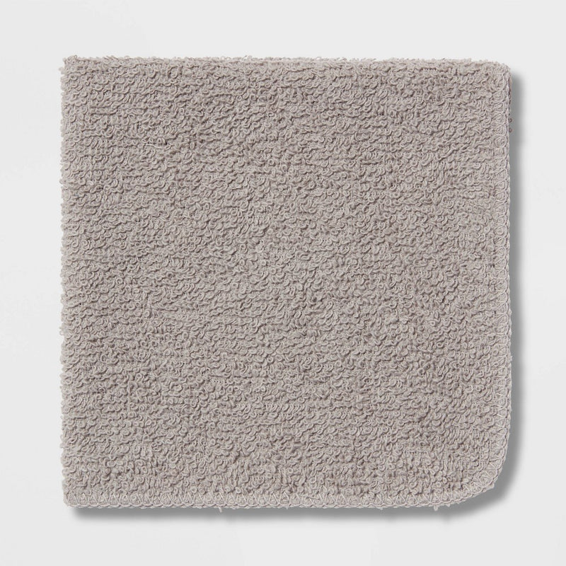 6pk Washcloth Set Light Gray - Room Essentials