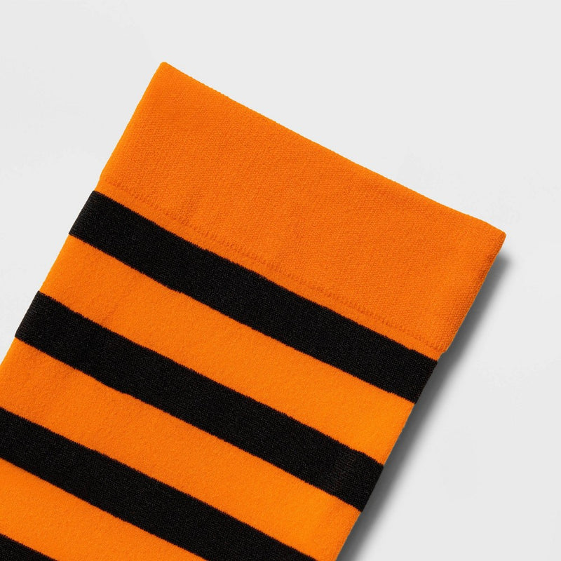 Women's Plus Size Striped Opaque Halloween Tights - Hyde & EEK! Boutique Black/Orange 1X/2X