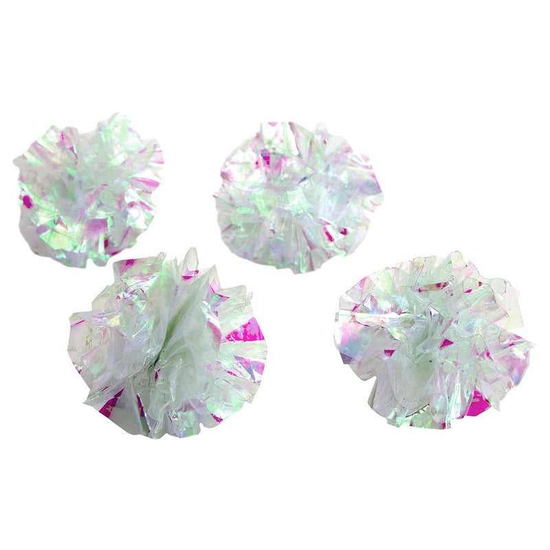 Pounce & Chase Mylar Crinkle Balls Cat Toys - 4pk - Boots & Barkley