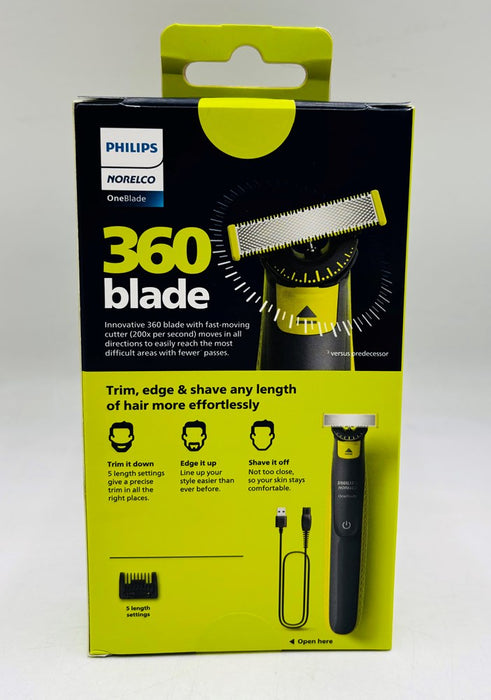 Philips Norelco OneBlade 360 Face Rechargeable Men's Electric Shaver and Trimmer - QP2724/70
