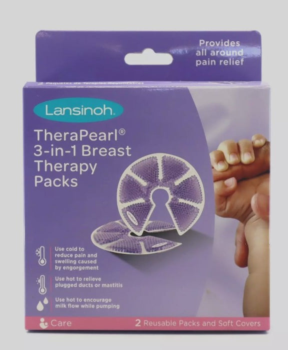 Lansinoh Therapearl 3-in-1 Breast Therapy Packs with Soft Covers - 2pk