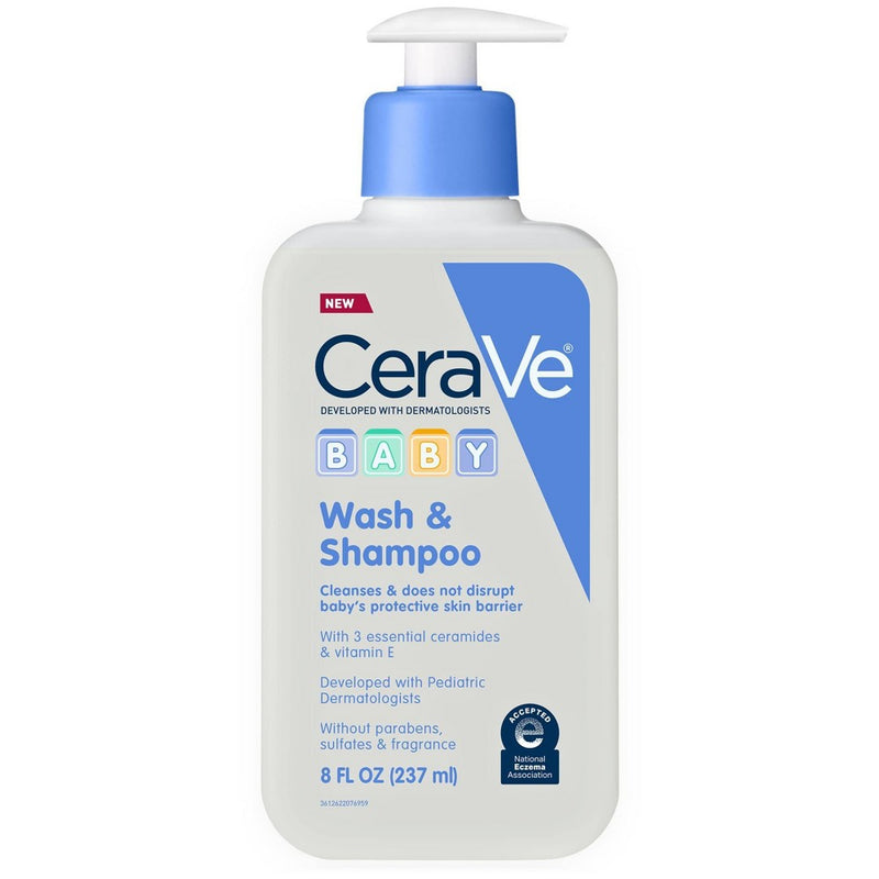 CeraVe Baby Gentle Bath Wash and Shampoo Fragrance-Free - 8 fl oz