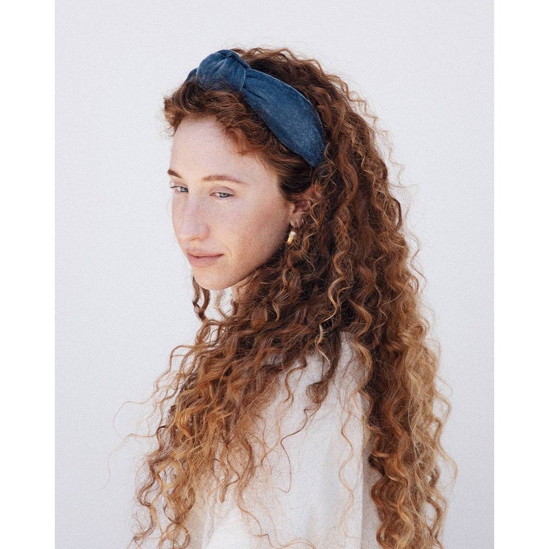Kristin Ess The Luxe Velvet Headband - Denim