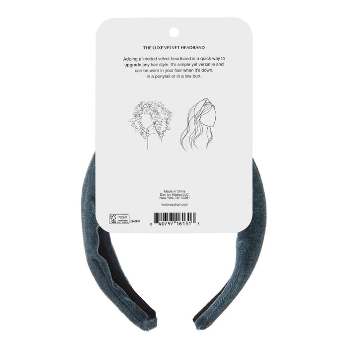 Kristin Ess The Luxe Velvet Headband - Denim