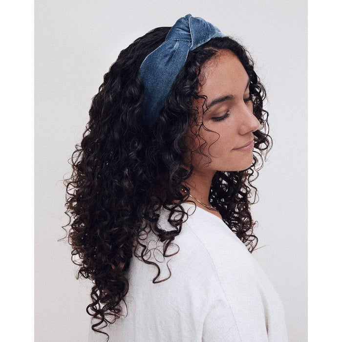 Kristin Ess The Luxe Velvet Headband - Denim