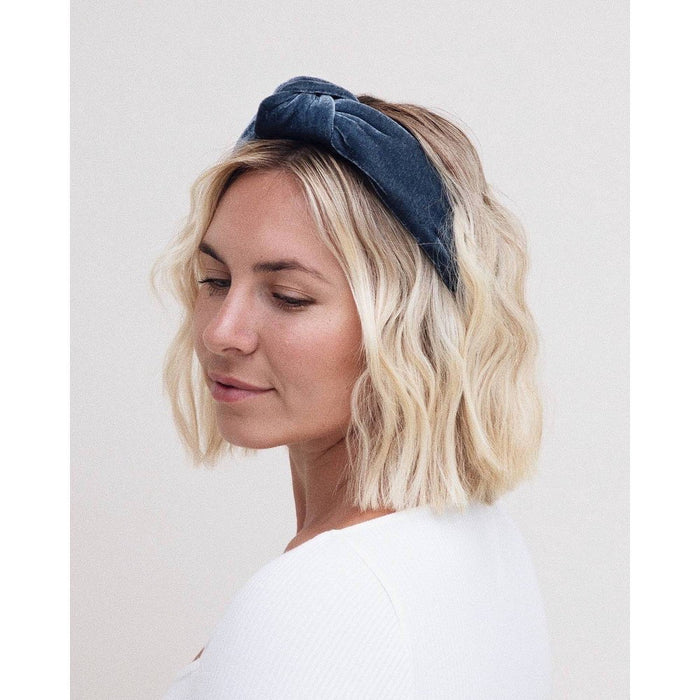 Kristin Ess The Luxe Velvet Headband - Denim