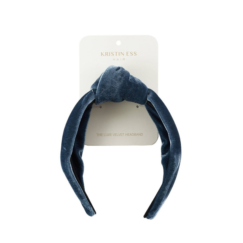 Kristin Ess The Luxe Velvet Headband - Denim