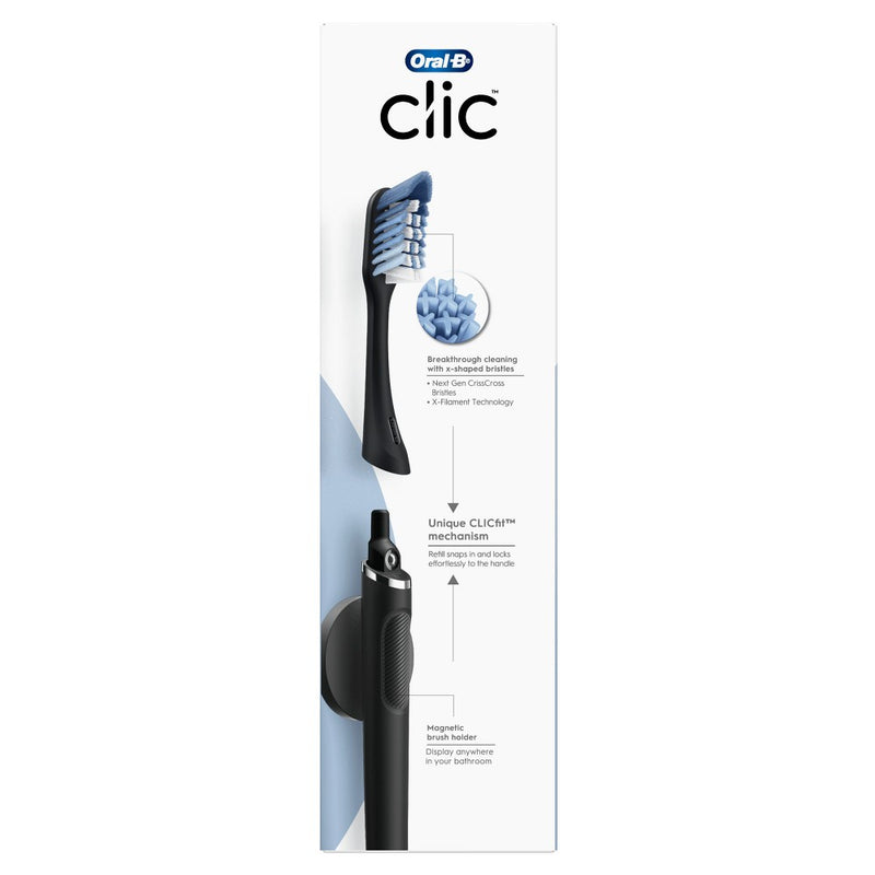 Oral-B Clic Toothbrush Matte Black with Magnetic Holder