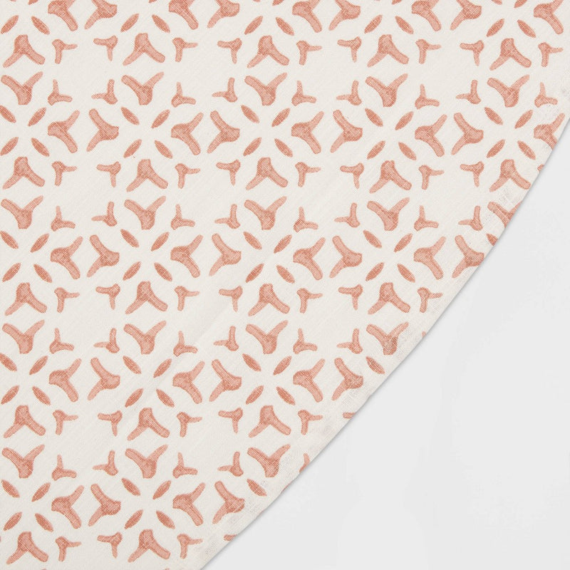 70" Cotton Stamp Round Tablecloth Pink - Threshold
