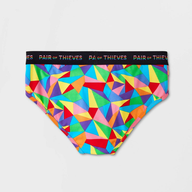 Pair of Thieves Men's Rainbow Abstract Print Super Fit Briefs - Red/Blue/Green S