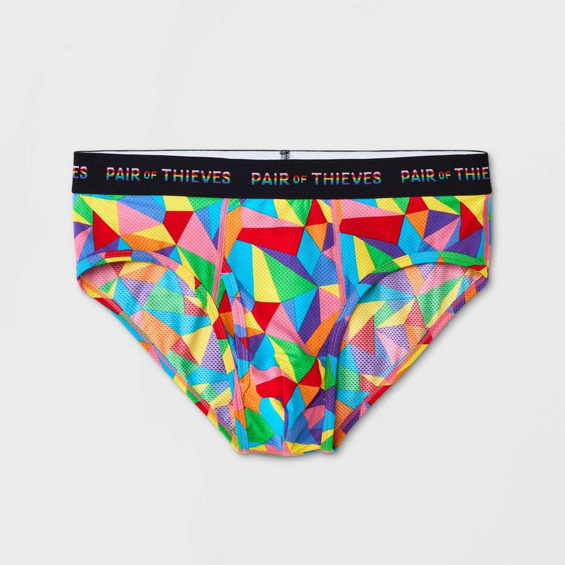 Pair of Thieves Men's Rainbow Abstract Print Super Fit Briefs - Red/Blue/Green S