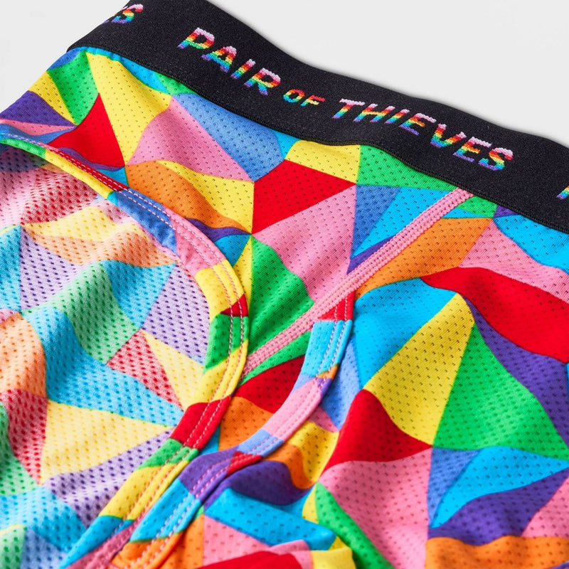 Pair of Thieves Men's Rainbow Abstract Print Super Fit Briefs - Red/Blue/Green S