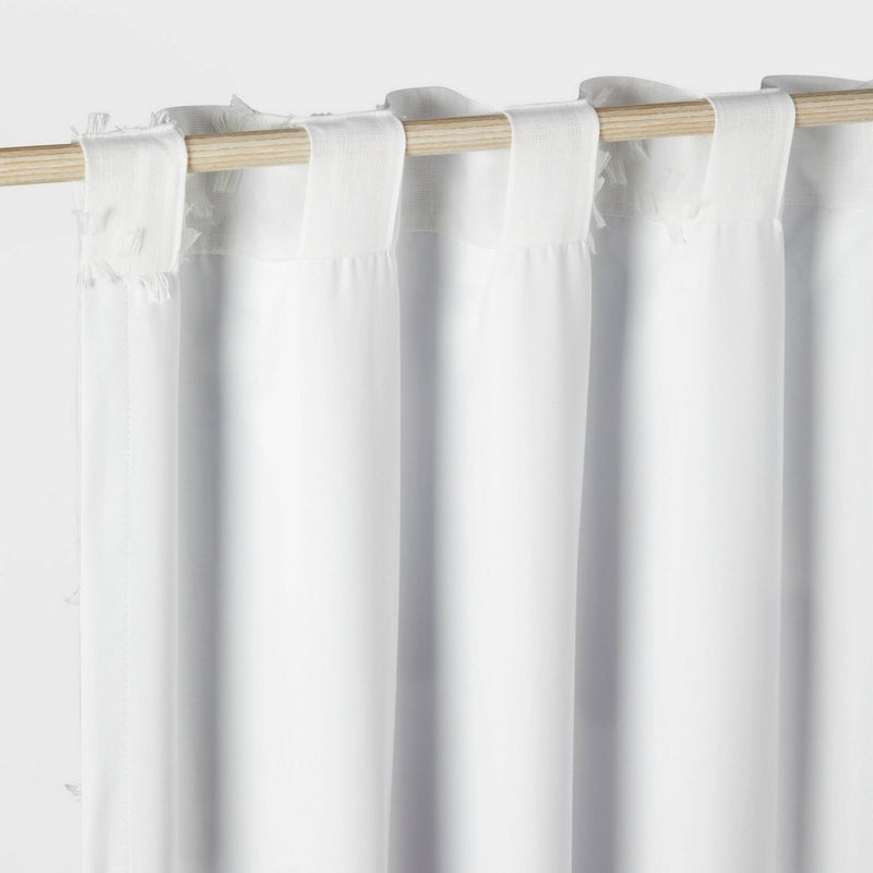63" Blackout Chevron Clip Dotted Sheer Overlay Kids' Panel White - Pillowfort