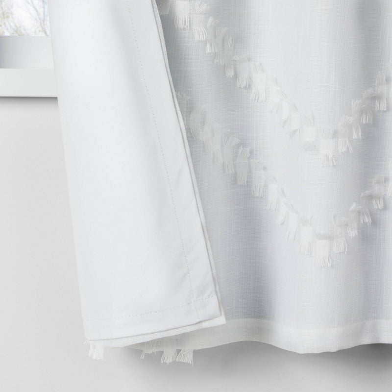 63" Blackout Chevron Clip Dotted Sheer Overlay Kids' Panel White - Pillowfort