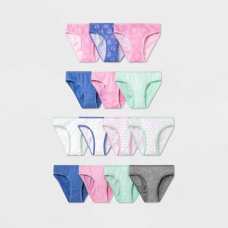 Girls' 14pk Heart Tie-Dye Cotton Bikini - Cat & Jack 14