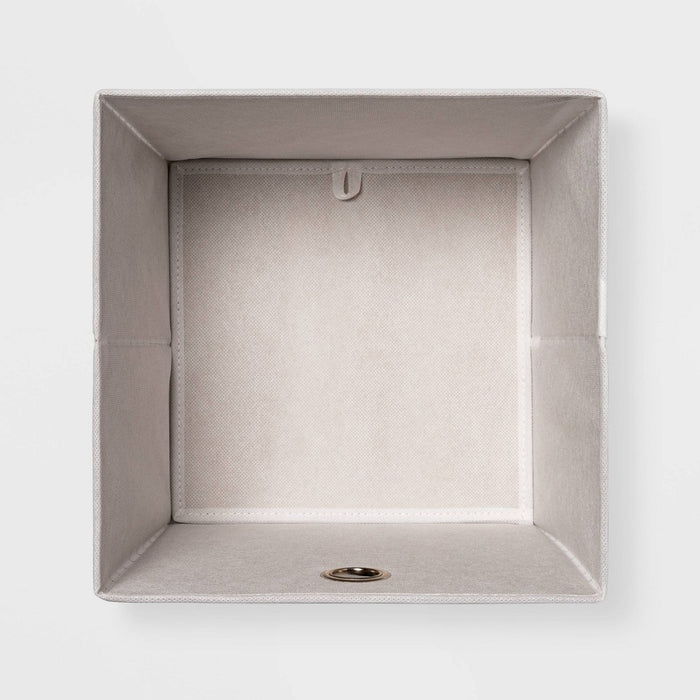 11" Fabric Cube Storage Bin White/Black - Room Essentials