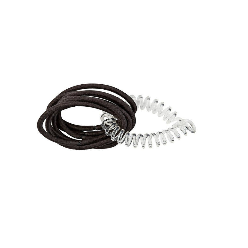 scunci No Damage Elastic Hair Ties with Bonus Ring Holder - Black - 4mm/40ct