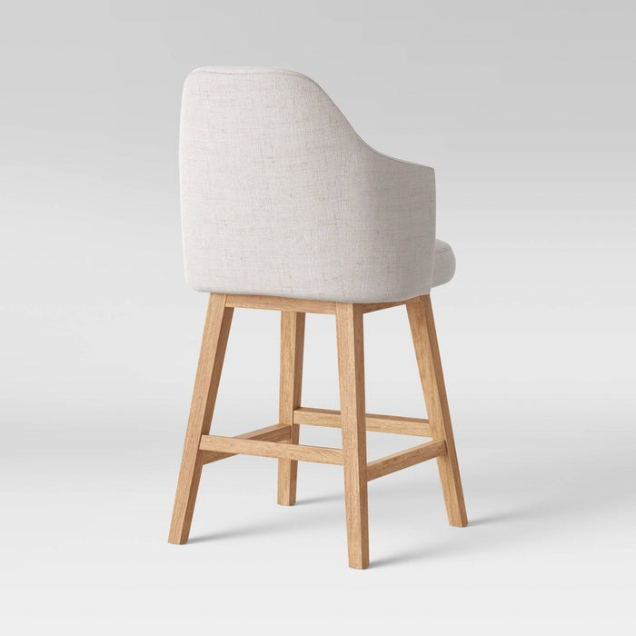 Kinston Swivel Curved Back Upholstered Counter Height Barstool Linen - Threshold (LOCAL PICKUP ONLY)