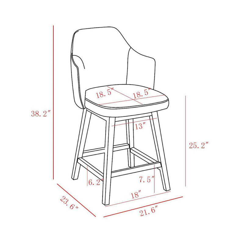 Kinston Swivel Curved Back Upholstered Counter Height Barstool Linen - Threshold (LOCAL PICKUP ONLY)