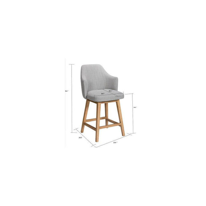 Kinston Swivel Curved Back Upholstered Counter Height Barstool Linen - Threshold (LOCAL PICKUP ONLY)