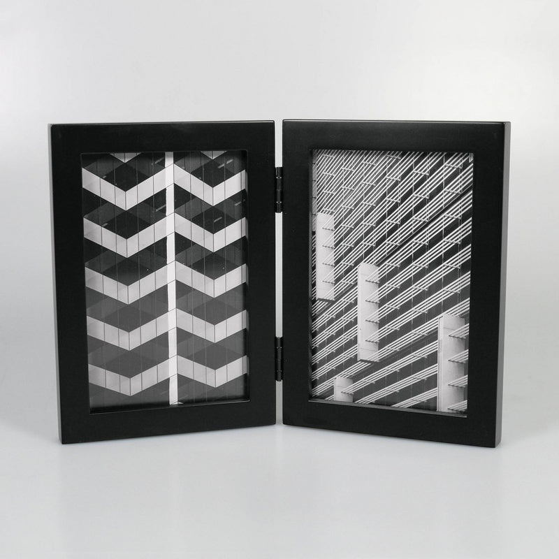 Thin Hinged Frame Holds 2 (4" x 6") Photos Frame Black - Room Essentials