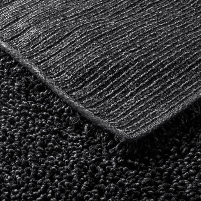 24"x40" Melange Looped Bath Rug Black - Casaluna
