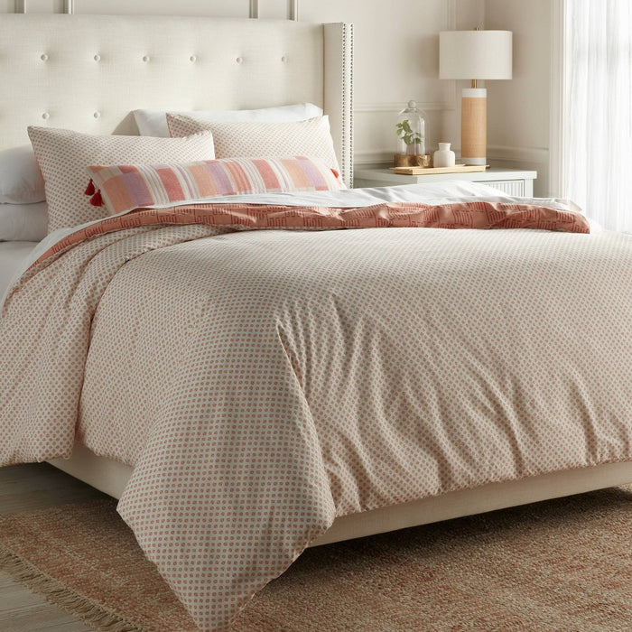 2pc Twin/Twin Extra Long Boho Reversible Printed Duvet Cover & Sham Set Bronze - Threshold