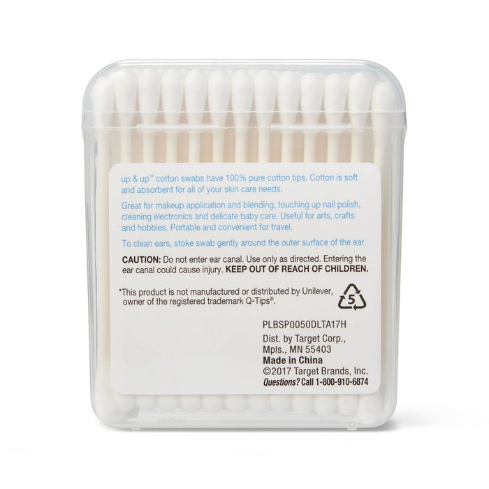 Cotton Swabs Paper Sticks - 50ct - up & up