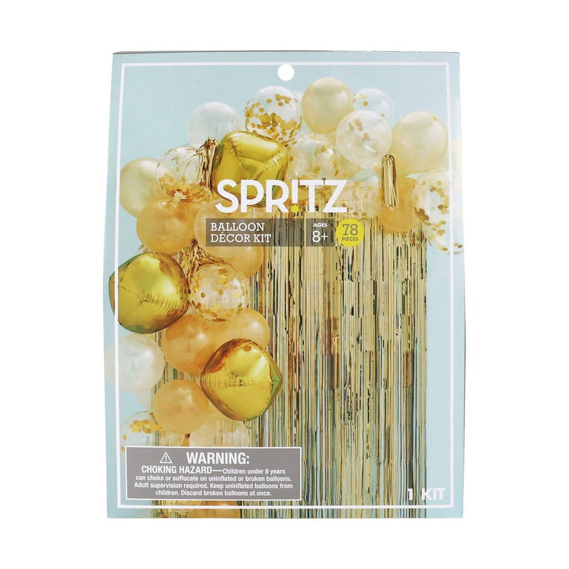 52ct Large Balloons Arch with Backdrop Gold/Black - Spritz
