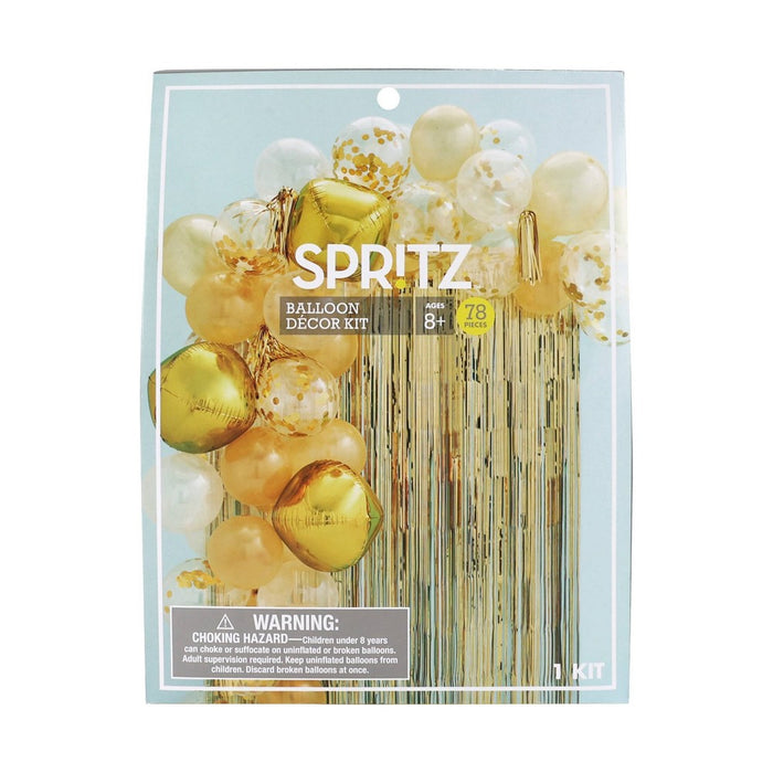 52ct Large Balloons Arch with Backdrop Gold/Black - Spritz