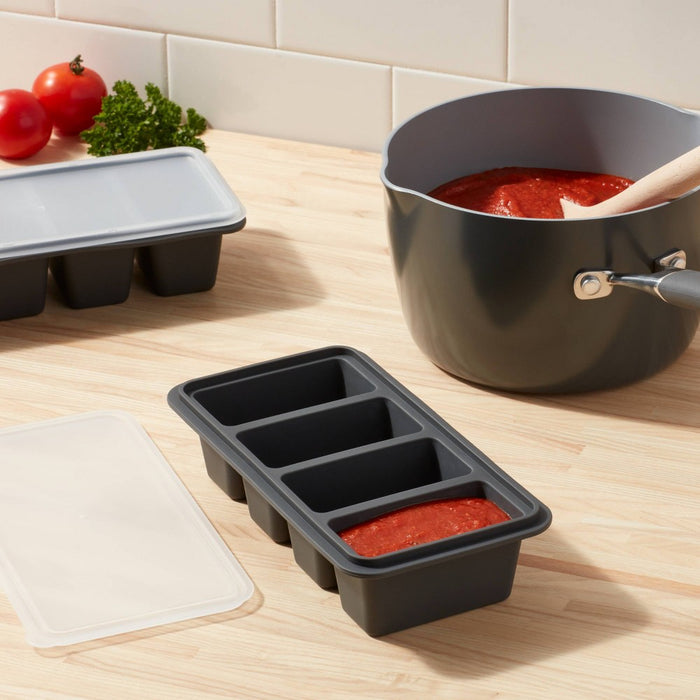 2 Cup Freeze Cube Molds with Lid (Set of 2) Makes four 1/2-cup portions - Made By Design
