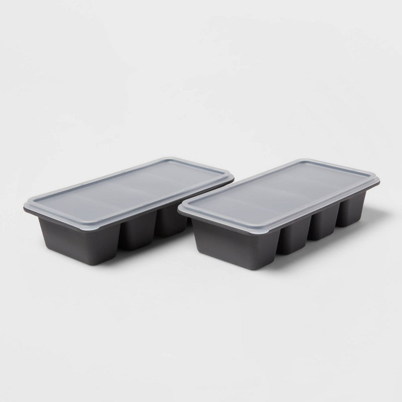 2 Cup Freeze Cube Molds with Lid (Set of 2) Makes four 1/2-cup portions - Made By Design