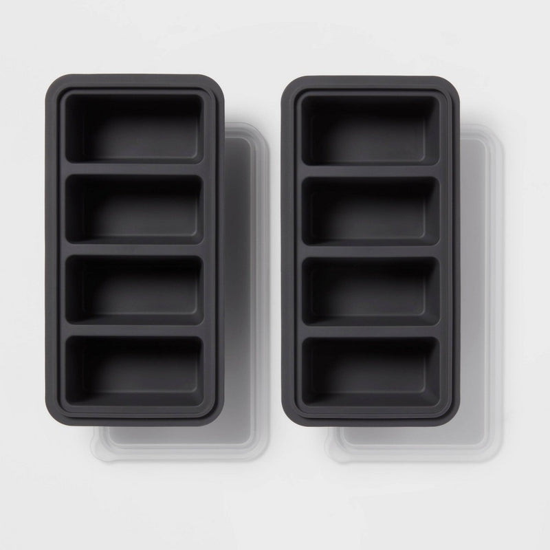 2 Cup Freeze Cube Molds with Lid (Set of 2) Makes four 1/2-cup portions - Made By Design