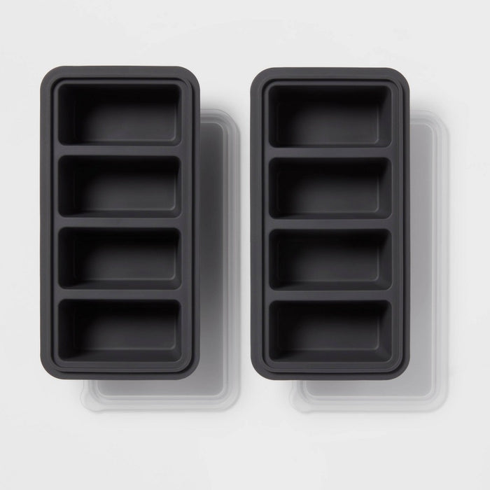 2 Cup Freeze Cube Molds with Lid (Set of 2) Makes four 1/2-cup portions - Made By Design