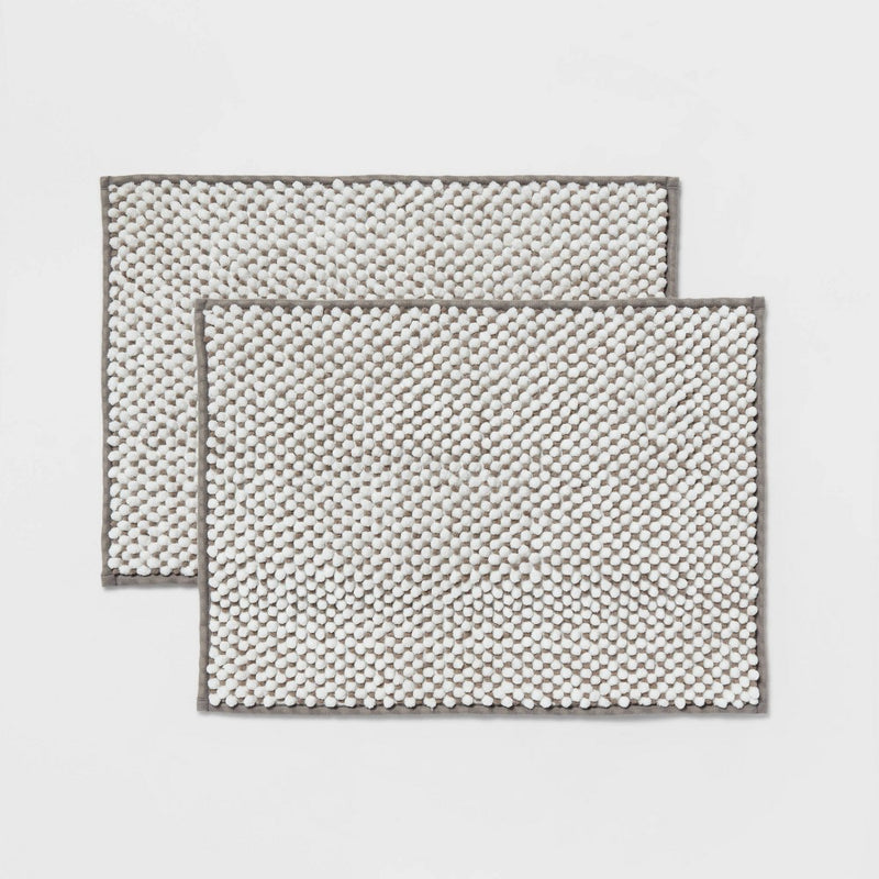 2pk 17"x24" Rug Set Gray - Room Essentials